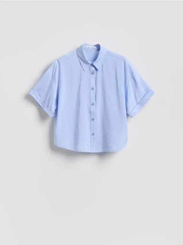 Reserved Camicia in misto viscosa - blu pallido