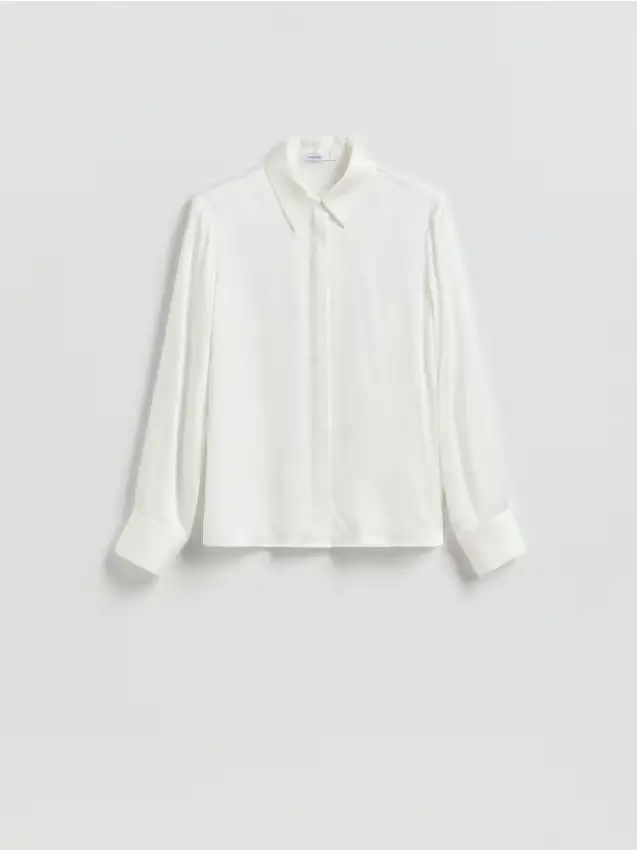 Reserved Camicia in raso di viscosa - bianco