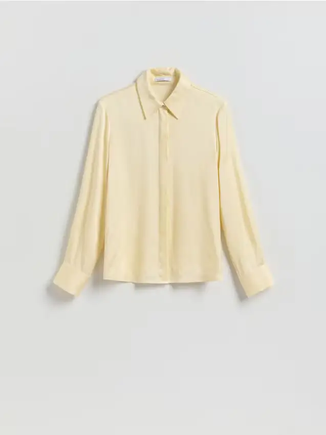 Reserved Camicia in raso di viscosa - giallo chiaro