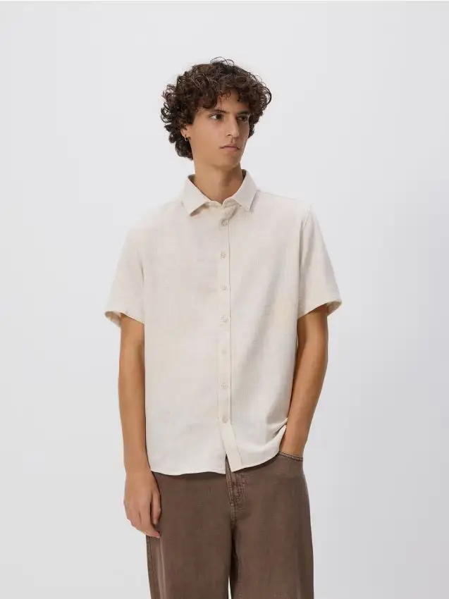 Reserved Camicia regular misto viscosa - beige