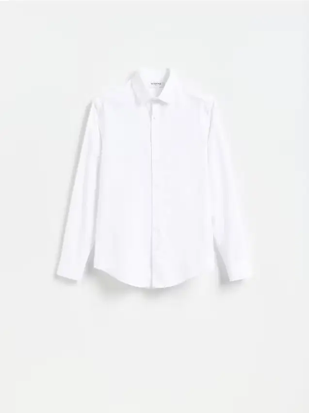 Camicia slim fit in cotone egiziano - bianco