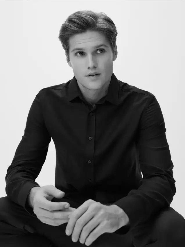 Reserved Camicia slim fit in cotone egiziano - nero