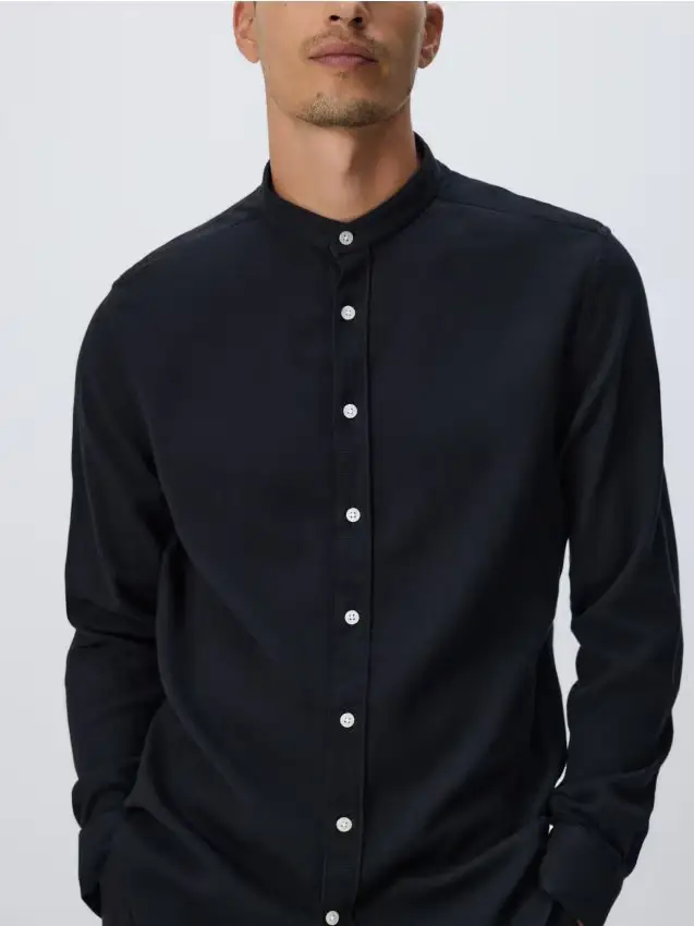 Camicia super slim in cotone egiziano - nero