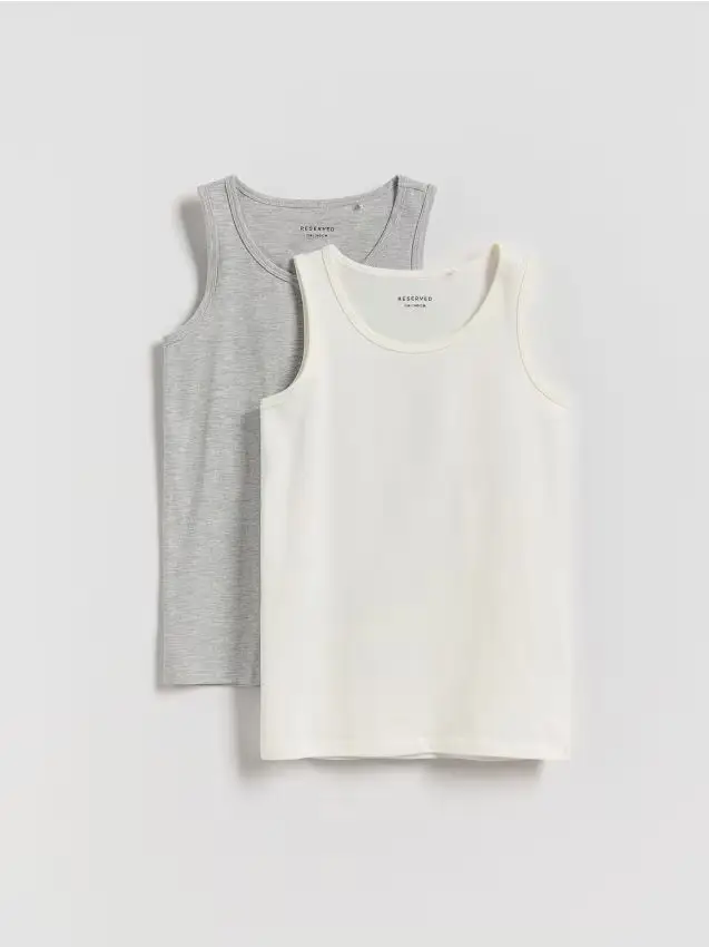 Reserved Canottiera in cotone 2 pack - grigio scuro