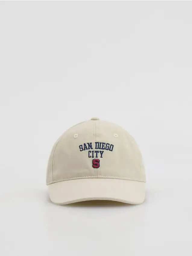 Cappellino in cotone con visiera - grigio scuro