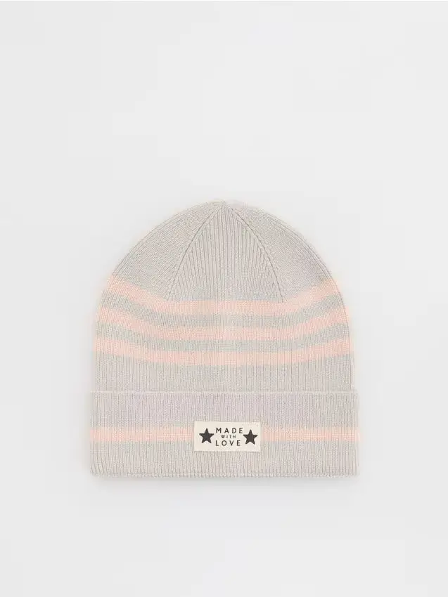 Reserved Cappello a righe - grigio chiaro