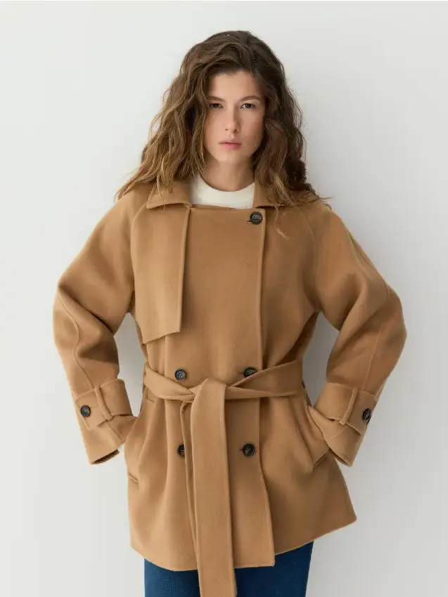 Reserved Cappotto in lana fatto a mano - marrone dorato