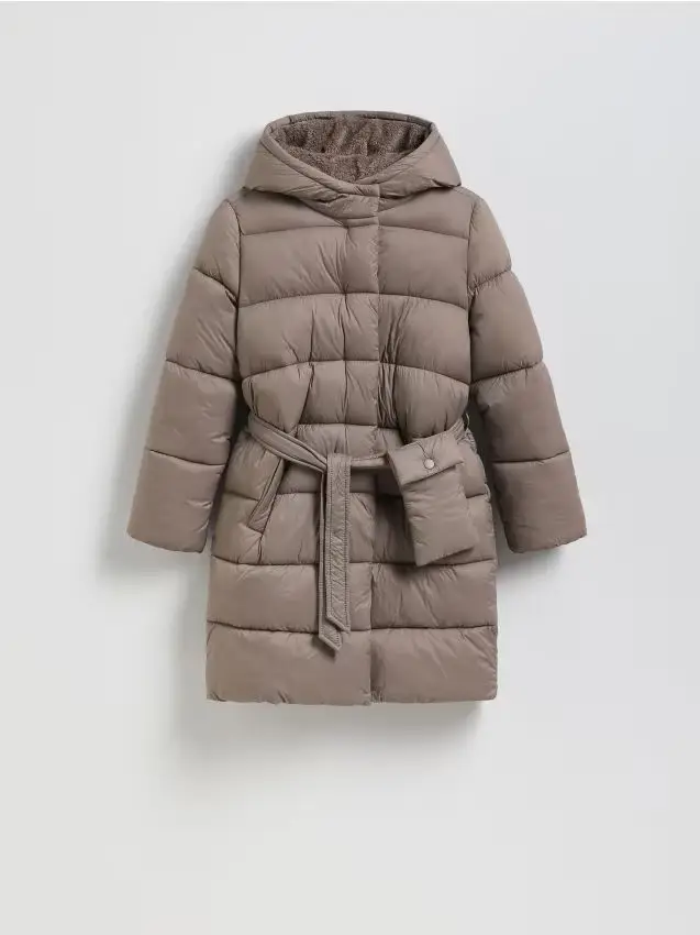 Reserved Cappotto trapuntato con marsupio - beige