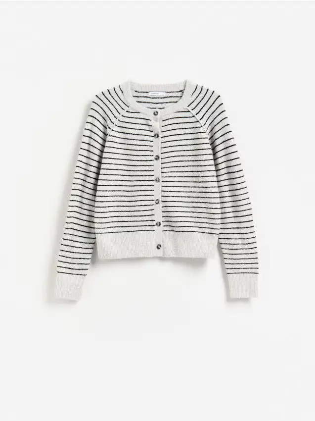 Cardigan a righe - grigio chiaro