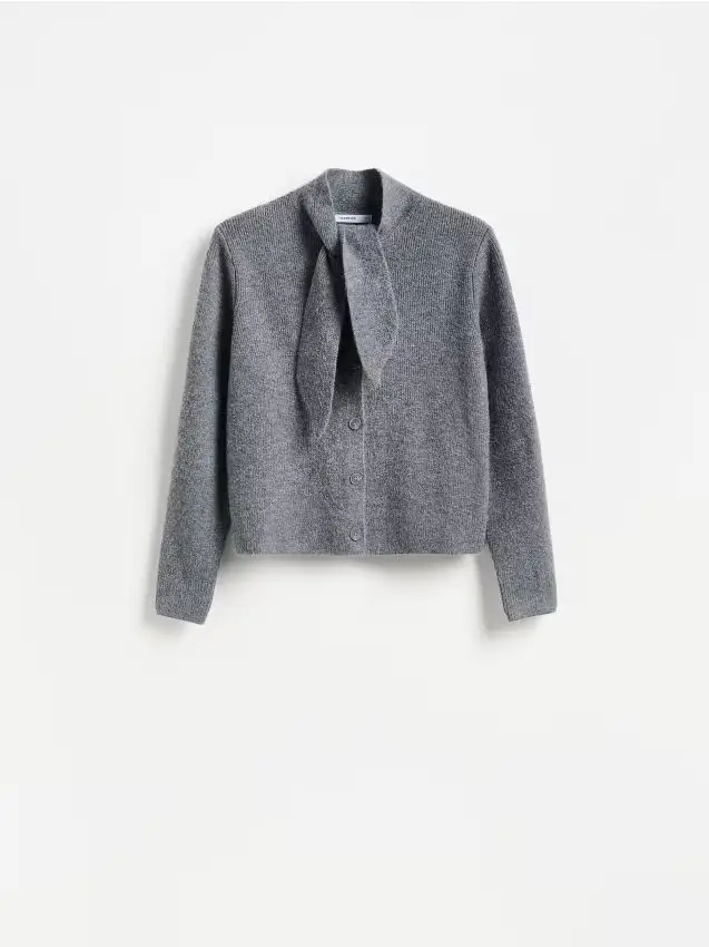 Cardigan con allacciatura - grigio medio