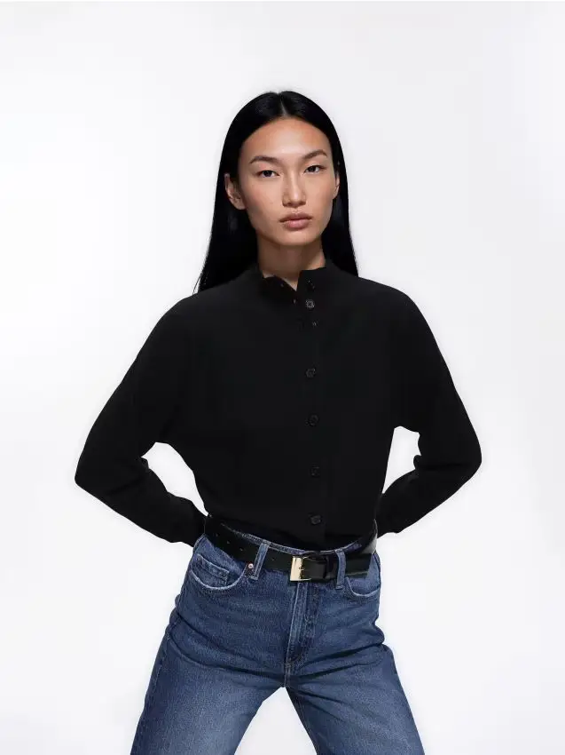 Cardigan in misto cotone - nero
