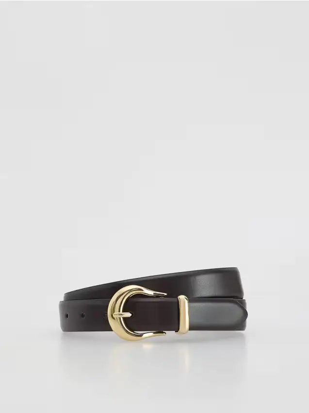 Cintura realizzata con materiali misti - marrone scuro