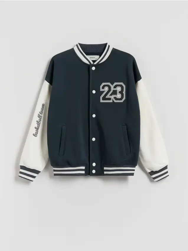 Reserved Felpa bomber oversize - blu scuro