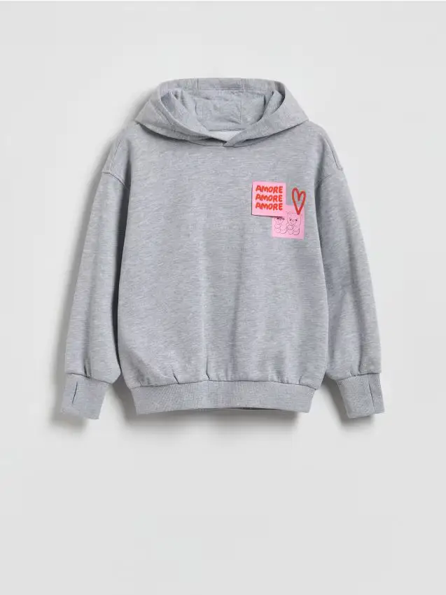 Reserved Felpa con applicazione sul retro - grigio chiaro