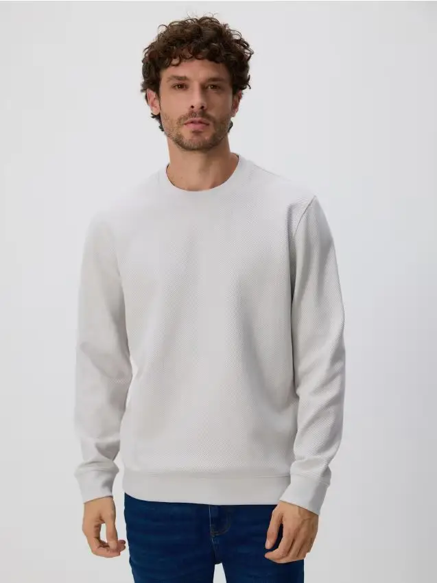 Reserved Felpa strutturata - grigio chiaro