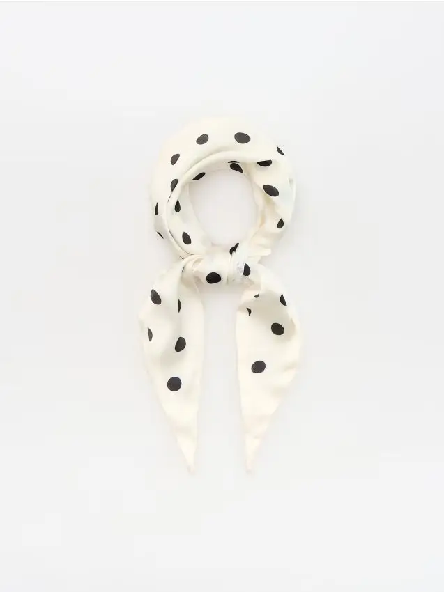 Foulard con pizzo - panna