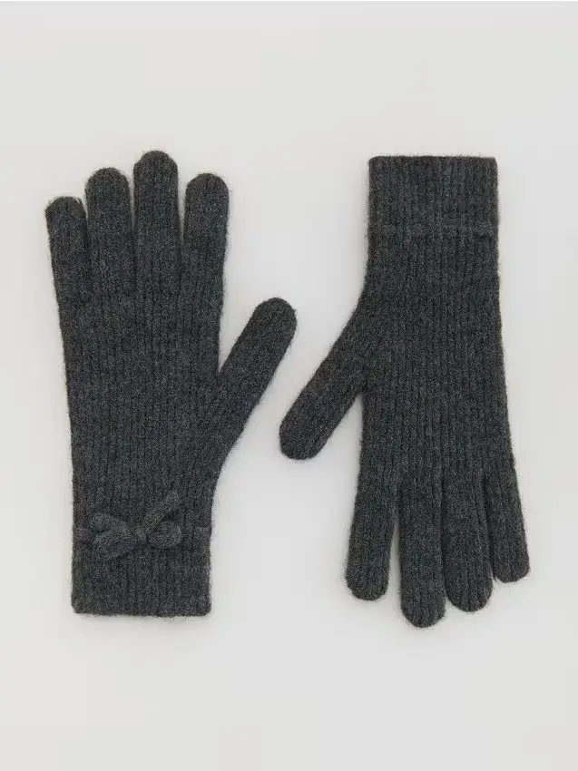 Guanti con fiocchi - grigio scuro