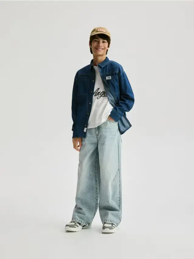 Reserved Jeans baggy con portachiavi - blu