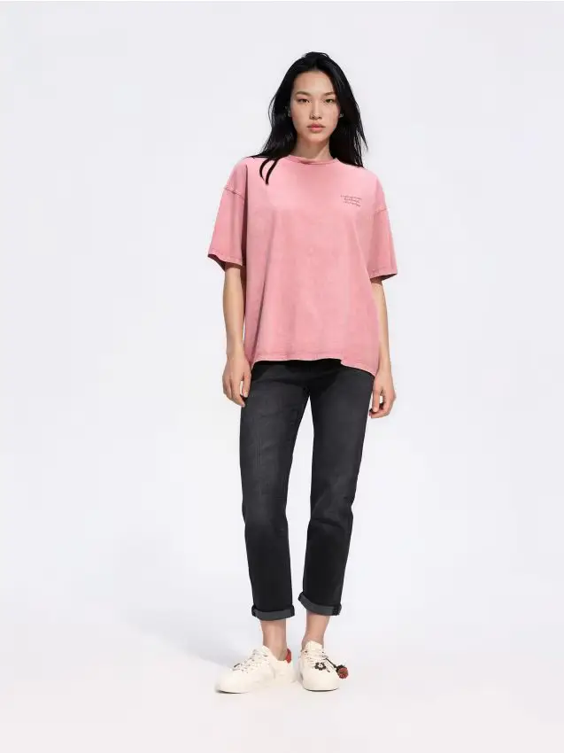 Jeans Boyfriend - grigio