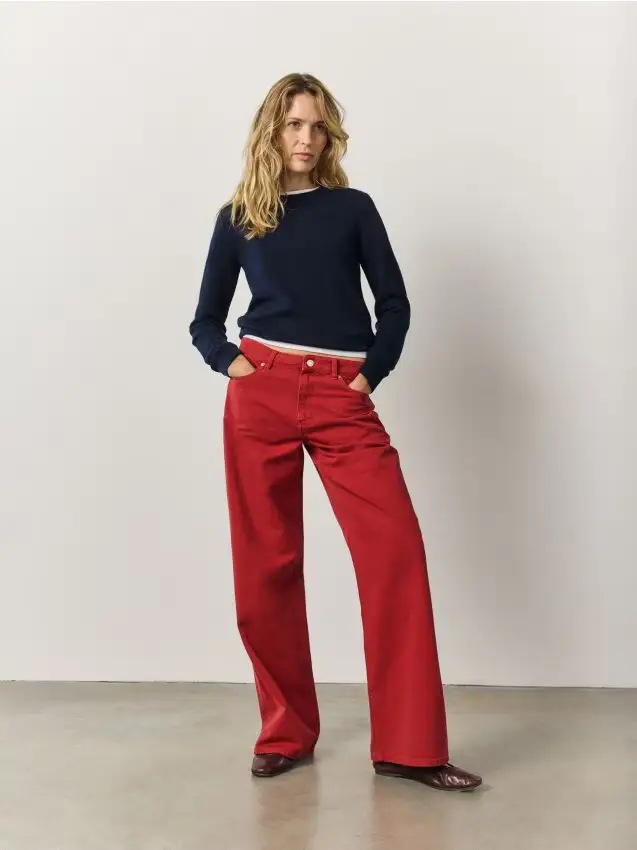 Jeans dritti - rosso piccante