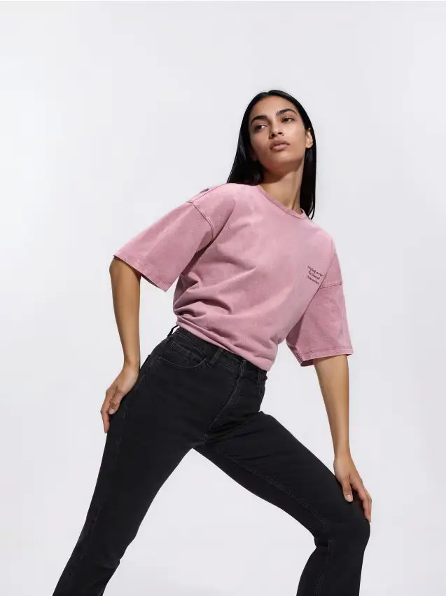 Jeans flare con gamba più corta - nero