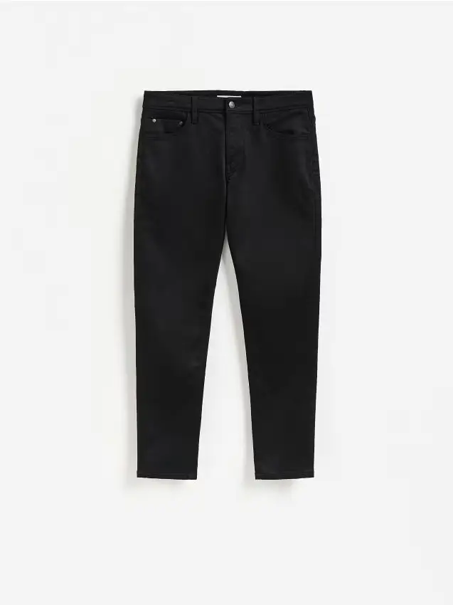 Jeans slim con effetto slavato - nero