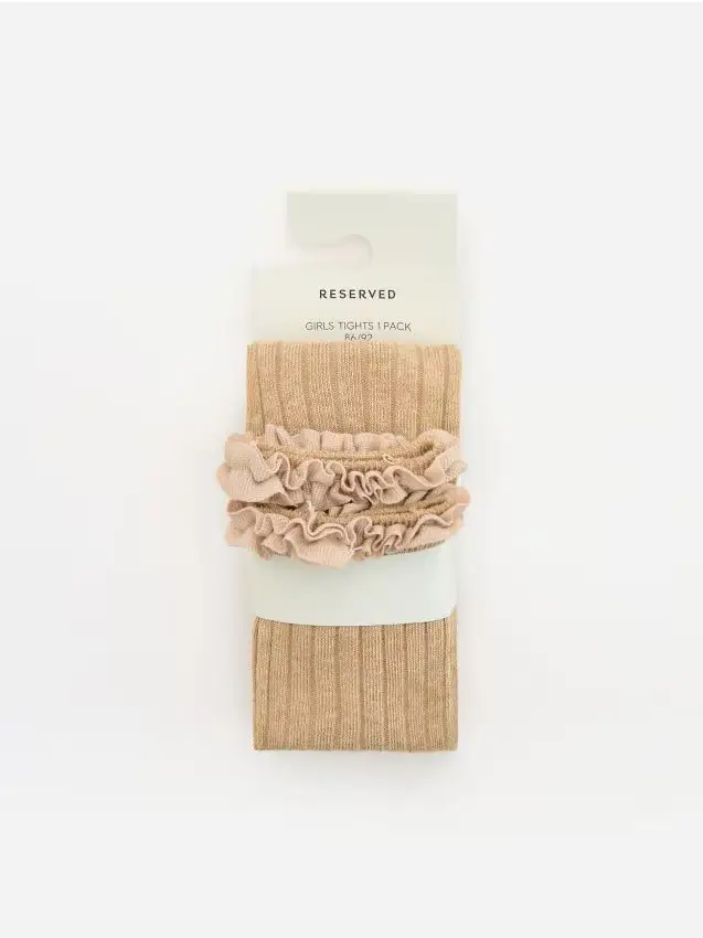 Leggings a costine - grano