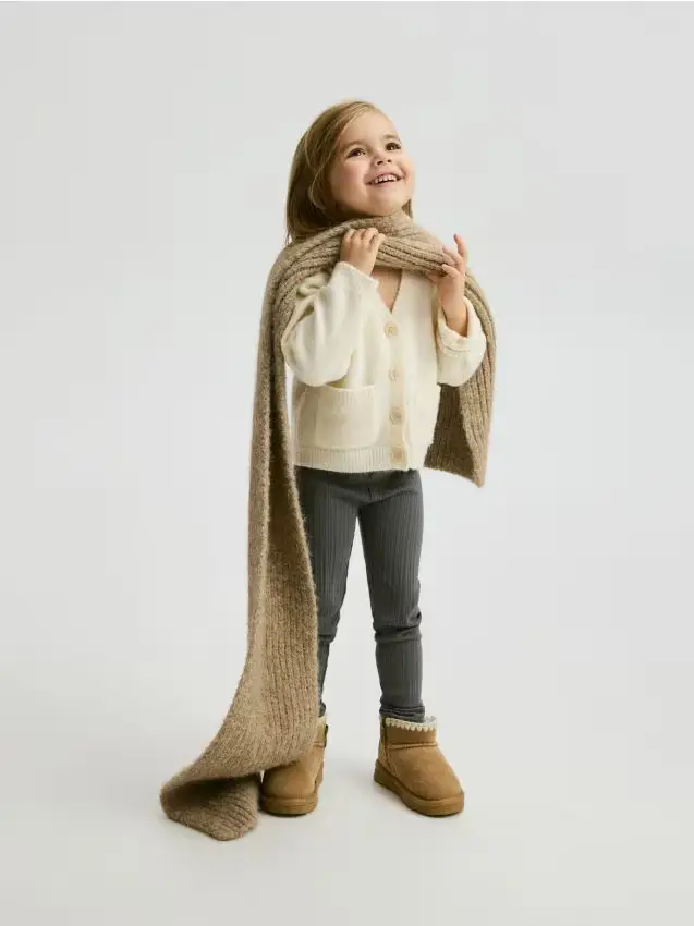 Leggings a costine - grigio scuro