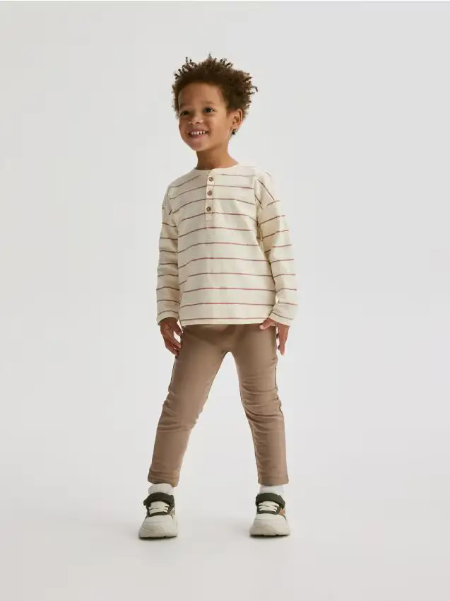 Reserved Maglietta a maniche lunghe a righe - giallo chiaro