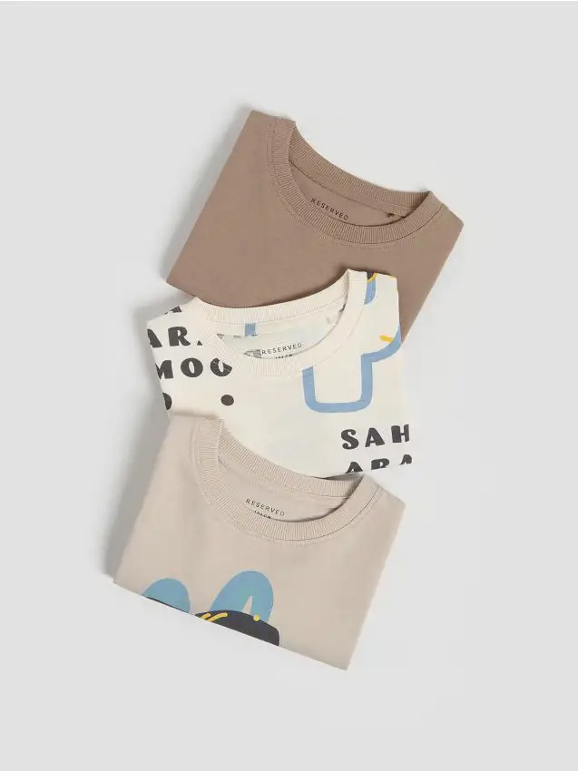 Maglietta in cotone 3 pack - panna