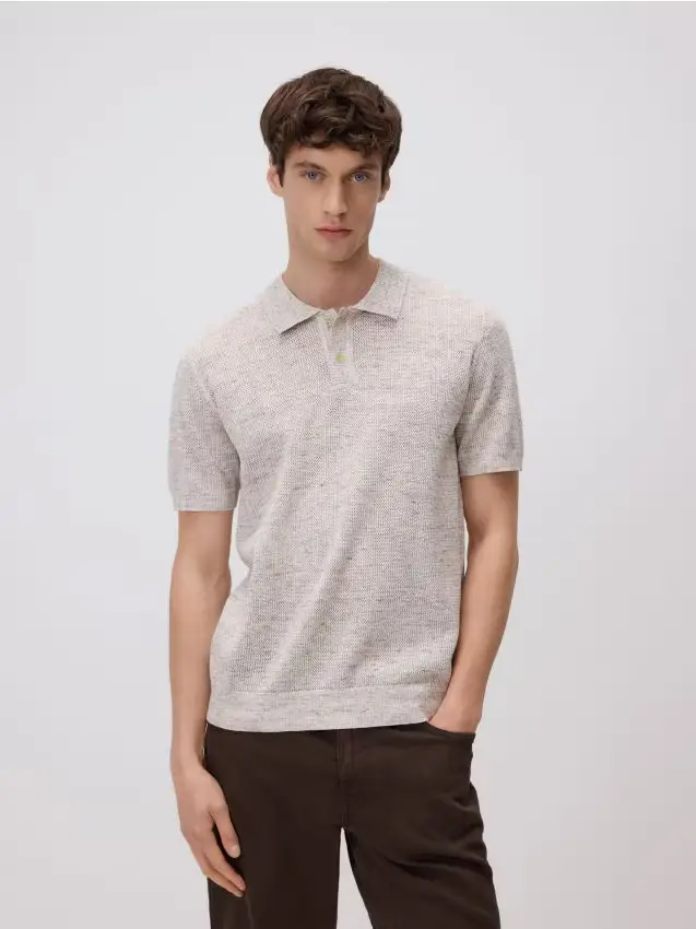Reserved Maglioncino polo strutturato - beige