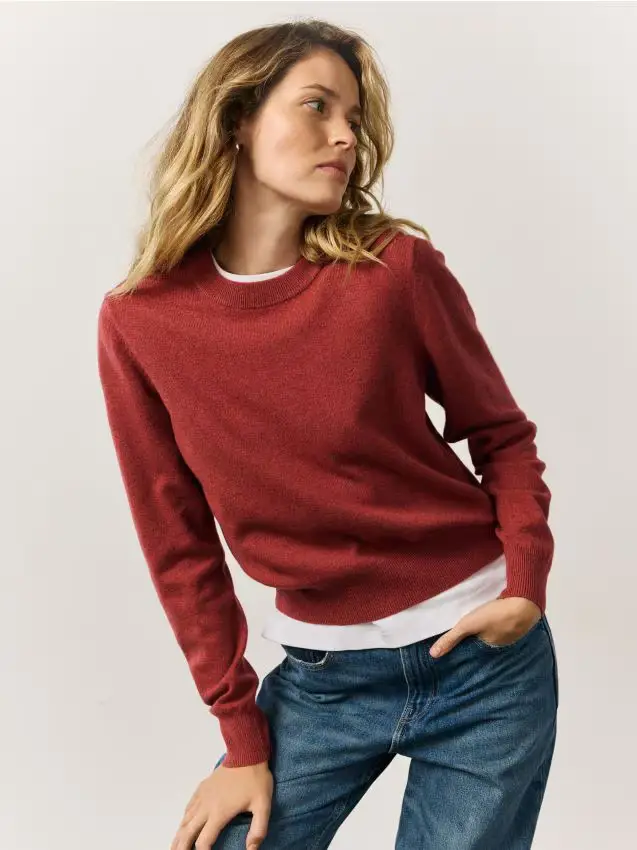 Maglione in lana merino - rosa cipria