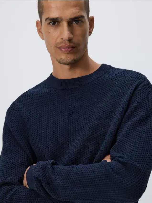 Reserved Maglione strutturato - blu scuro