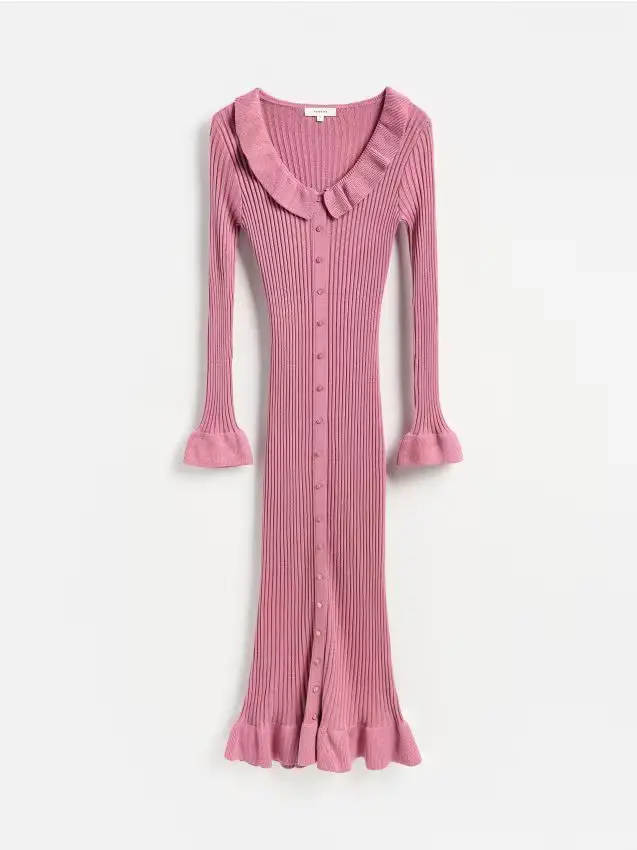 Maxi abito in viscosa - rosa cipria