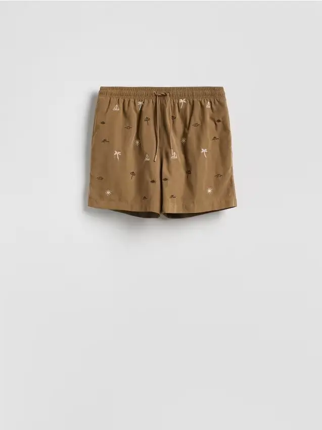 Reserved MEN`S SWIMMING SHORTS - marrone dorato