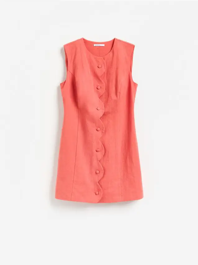 Reserved Mini vestito in misto lino - arancione