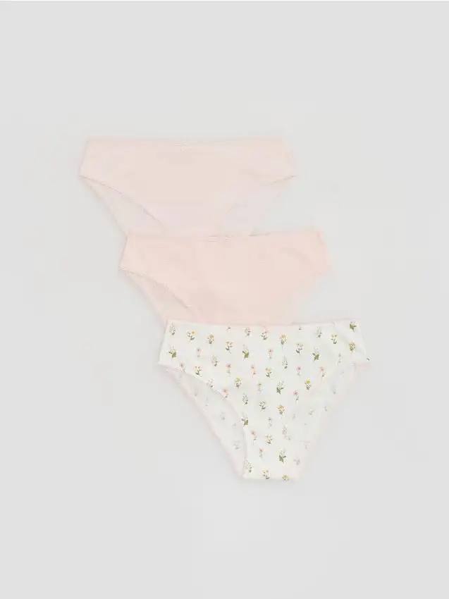 Reserved Mutandine misto cotone, confezione da 3 - mogano