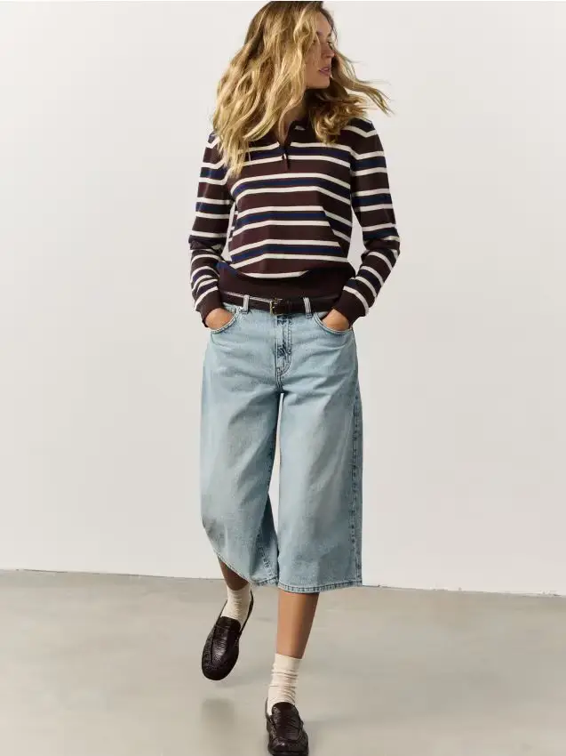 Pantaloncini bermuda in denim - blu