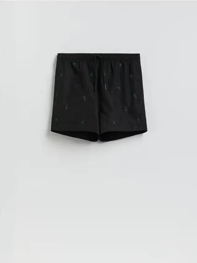 Reserved Pantaloncini da spiaggia con fantasia - nero