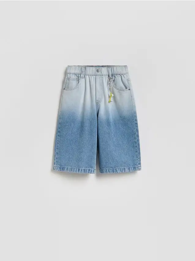 Reserved Pantaloncini denim con portachiavi - blu
