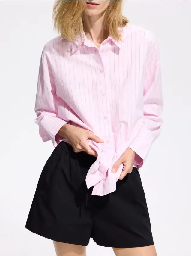 Pantaloncini in misto cotone - nero