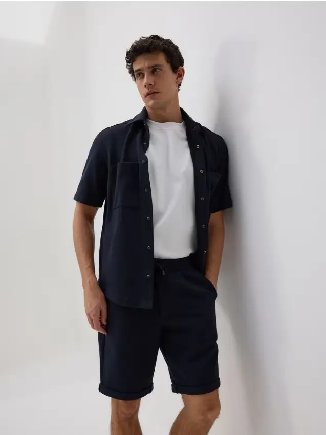 Pantaloncini regular fit - blu scuro