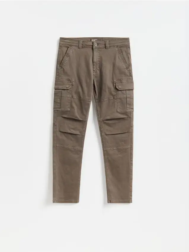Pantaloni cargo slim fit - verde-marrone