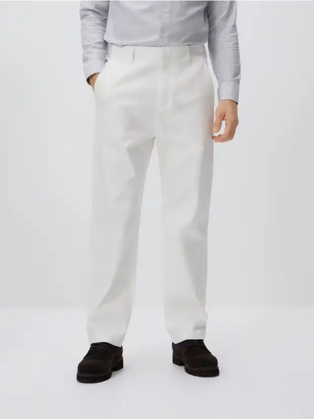 Pantaloni chino straight - bianco