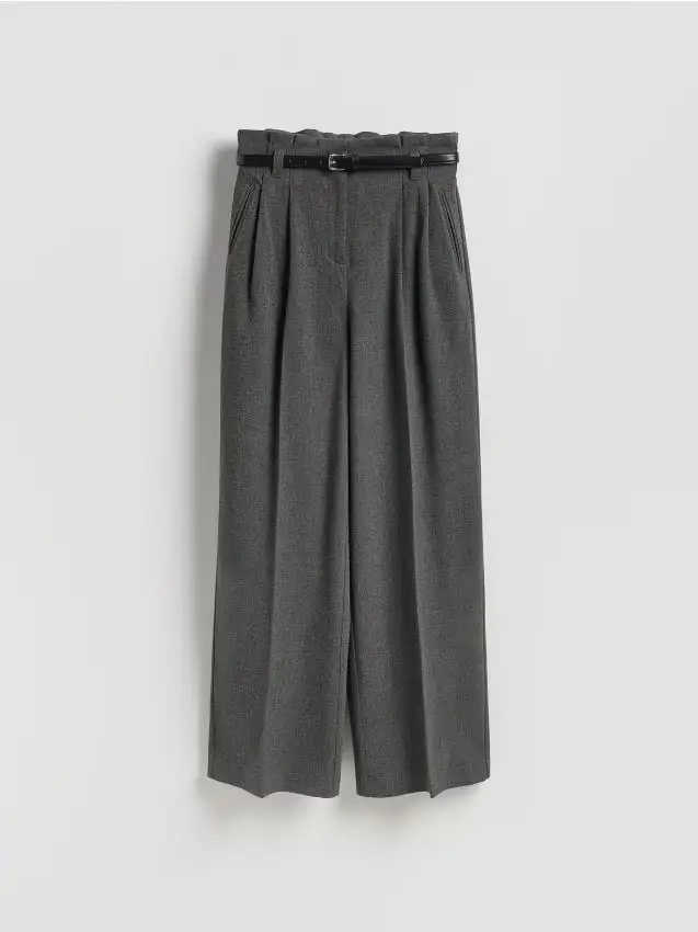 Reserved Pantaloni con cintura - grigio scuro