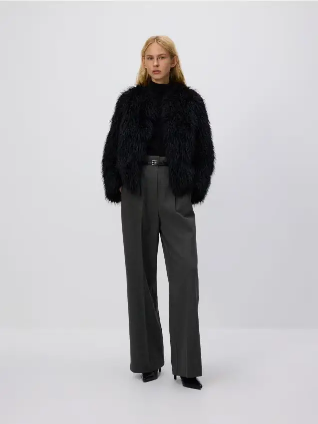 Reserved Pantaloni con cintura - grigio scuro