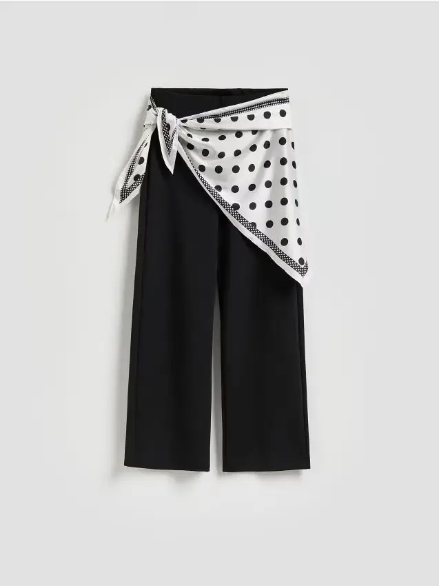 Pantaloni con foulard - nero