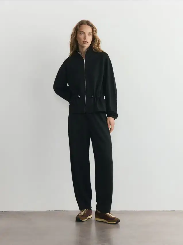 Reserved Pantaloni in modal - nero