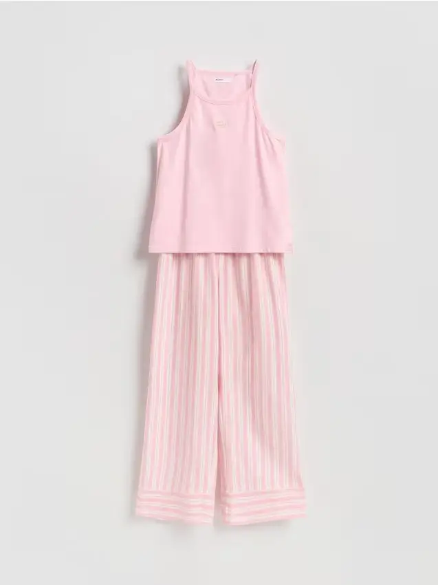 Pigiama a righe due pezzi - rosa