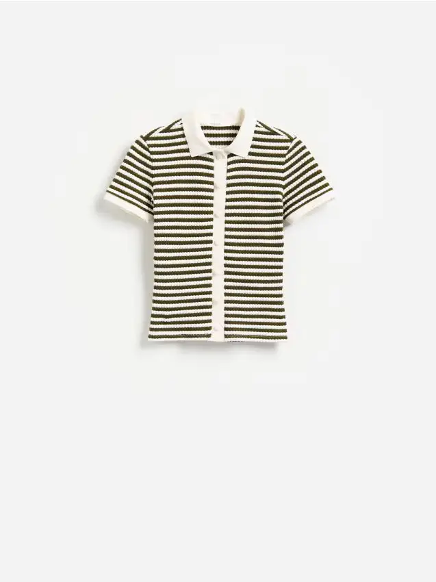 Polo in cotone - verde oliva